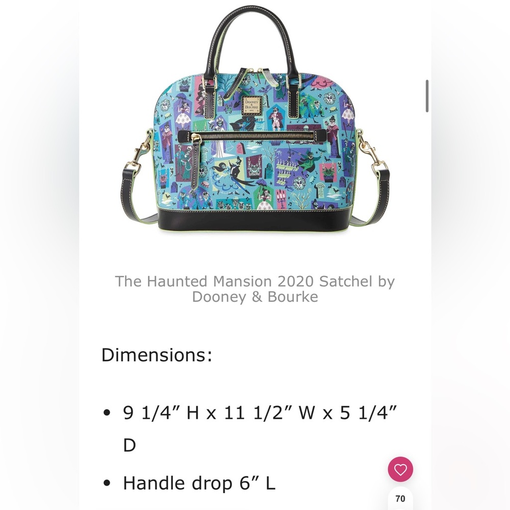NWT Dooney and Bourke x Disney Haunted mansion Satchel